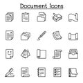 Document icon set in thin line style Royalty Free Stock Photo