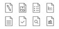 Document icon set. Vector illustration. Paper file collection