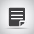 Document icon with shadow on a gray background. Vector illustration Royalty Free Stock Photo