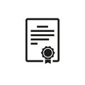 Document icon. Simple linear vector illustration on a white background Royalty Free Stock Photo