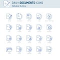 Document icon, Thin line icons, Assessment, Contract, legal, Corporate Business Agreement Publication Education Document collectio Royalty Free Stock Photo