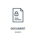 document icon vector from security collection. Thin line document outline icon vector illustration. Linear symbol