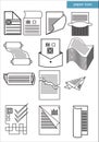 Document icons , paper and file icon set. Collection of document icons Royalty Free Stock Photo