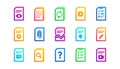 Document icons. Report, Checklist and Download file. Classic icon set. Vector