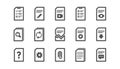 Document icons. Report, Checklist and Download file. Classic icon set. Vector