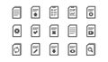 Document icons. Report, Checklist and Download file. Classic icon set. Vector