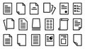 Document icons. Set of different document icons. Simple document signs. Black document icons