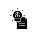 Document idea brain icon. Simple business intention icons for ui and ux, website or mobile application Royalty Free Stock Photo