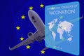 The document of immunity to the coronavirus to visit Europe. International certificate of vaccination against coronavirus for