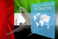 The document of immunity to the coronavirus to visit UAE. International certificate of vaccination against coronavirus for travel