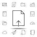 document import upload outline icon. Detailed set of unigrid multimedia illustrations icons. Can be used for web, logo, mobile app