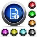 Document info round glossy buttons