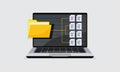 document information file digital . Screen computer. folder. Data concept. Business organization. Web Vector Royalty Free Stock Photo