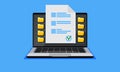 document information file digital . Screen computer. folder. Data concept. Business organization. Web Vector Royalty Free Stock Photo