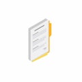 Document Isometric right view - Shadow icon vector isometric