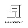 document library icon. Element of simple web icon with name for mobile concept and web apps. Thin line document library icon can Royalty Free Stock Photo