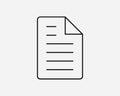 Document Line Icon. Doc File Text Sheet Message Note Contract Form Outline Business Office Clipart Artwork Symbol Sign Vector EPS