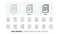 Document line icons. Report, Checklist and Download file. Linear icon set. Line icons. Vector Royalty Free Stock Photo