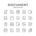 Document Line Icons Set. Editable Stroke.
