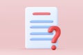 document list with question mark icon Royalty Free Stock Photo