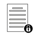 Document lock flat icon. File format icon. Extension. Document file security icon