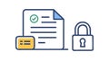 Document with Lock Secure File Confidential Icon, vector design Generative AI Royalty Free Stock Photo
