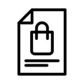 Document lock vector thin line icon