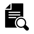 Document magnifier vector glyph flat icon