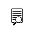 Document with Magnifying Glass Flat Vector Icon Royalty Free Stock Photo