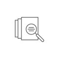 Document and Magnifying Glass vector icon symbol document isolated on white background Royalty Free Stock Photo