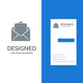 Document, Mail Grey Logo Design and Business Card Template Royalty Free Stock Photo