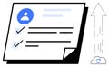 Digital Document Management and Cloud Backup Concept with Checklist and Upload Arrow Royalty Free Stock Photo