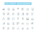 Document management linear icons set. Organization, Efficiency, Automation, Security, Workflow, Collaboration, Audit Royalty Free Stock Photo