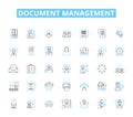 Document management linear icons set. Organization, Efficiency, Automation, Security, Workflow, Collaboration, Audit Royalty Free Stock Photo