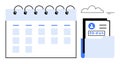 Calendar and Document Management with Cloud Storage Concept for Workflow and Organization Royalty Free Stock Photo