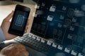 Document Management System DMS Businessman working manage files documentation