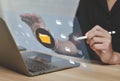 Document Management System DMS, online documentation database and process automation to efficiently manage files, knowledge and Royalty Free Stock Photo