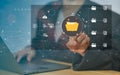 Document Management System DMS, online documentation database and process automation to efficiently manage files, knowledge and Royalty Free Stock Photo