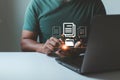 Document Management System DMS, online documentation database and process automation to efficiently manage files, knowledge and Royalty Free Stock Photo