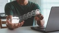 Document Management System DMS, online documentation database and process automation to efficiently manage files, knowledge and Royalty Free Stock Photo