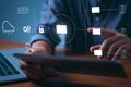 Document management system (DMS), online documentation database and process automation to efficiently manage files. Royalty Free Stock Photo