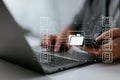 Document Management System DMS, online documentation database, and process automation to manage files, knowledge, and documents Royalty Free Stock Photo
