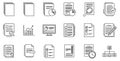 Document management system icons vector set for business reports and data analysis presentation design Royalty Free Stock Photo