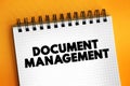 Document Management - system used to capture, track and store electronic documents, word processing files and digital images of Royalty Free Stock Photo