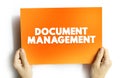 Document Management - system used to capture, track and store electronic documents, word processing files and digital images of Royalty Free Stock Photo