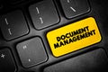 Document Management - system used to capture, track and store electronic documents, word processing files and digital images of Royalty Free Stock Photo