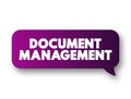 Document Management - system used to capture, track and store electronic documents, word processing files and digital images of Royalty Free Stock Photo