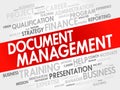 Document Management word cloud collage Royalty Free Stock Photo