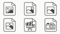 Document and Media File Format Vector Icon Set, vector design Generative AI Royalty Free Stock Photo