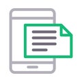 Document mobile vector color line icon Royalty Free Stock Photo